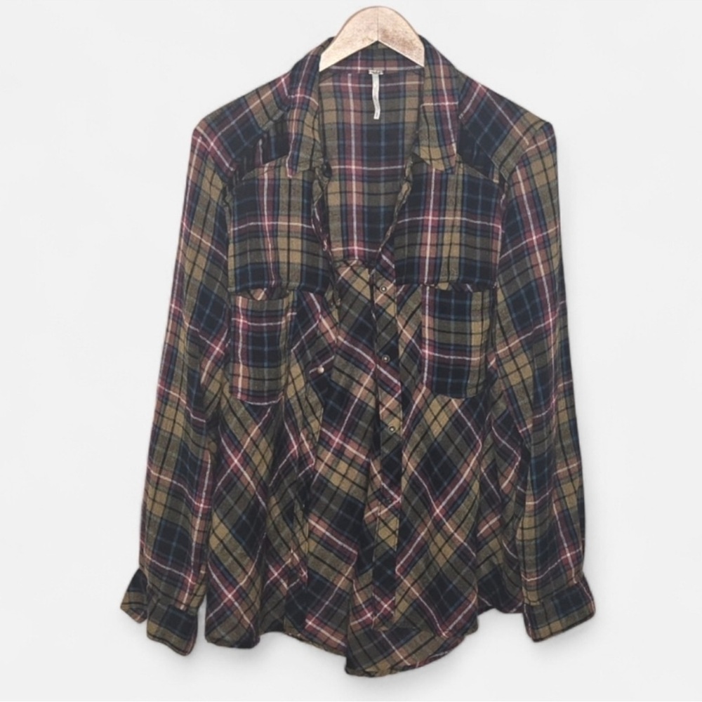 Free People | Summer Daydream Plaid Button Down | M EUC